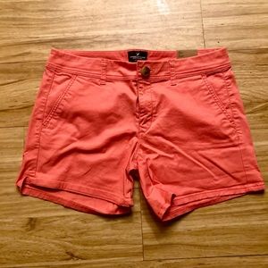 NWT SIZE 8 American Eagle Shorts Coral like color, Midi, Low Rise